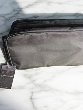 Men's Black Double-Zip Toiletry Bag - Travel Dopp Kit